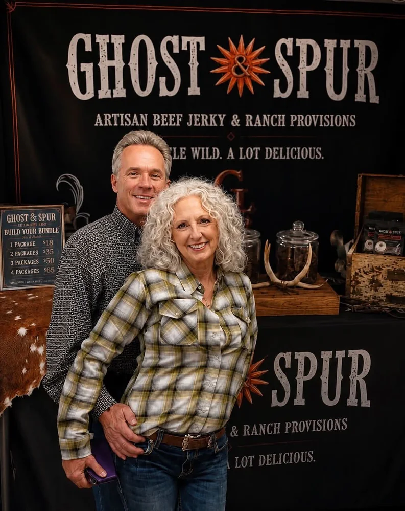 Ghost & Spur owners at their market booth